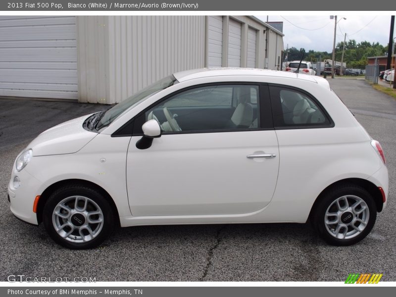 Bianco (White) / Marrone/Avorio (Brown/Ivory) 2013 Fiat 500 Pop