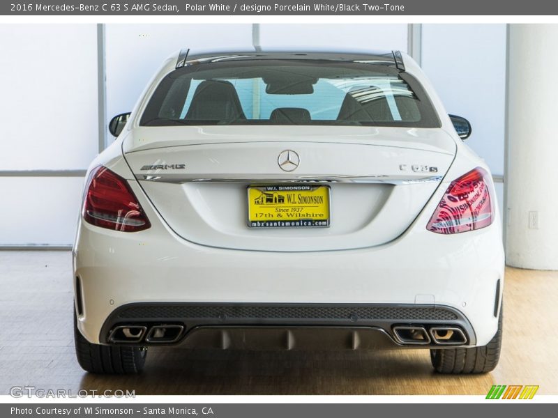 Polar White / designo Porcelain White/Black Two-Tone 2016 Mercedes-Benz C 63 S AMG Sedan