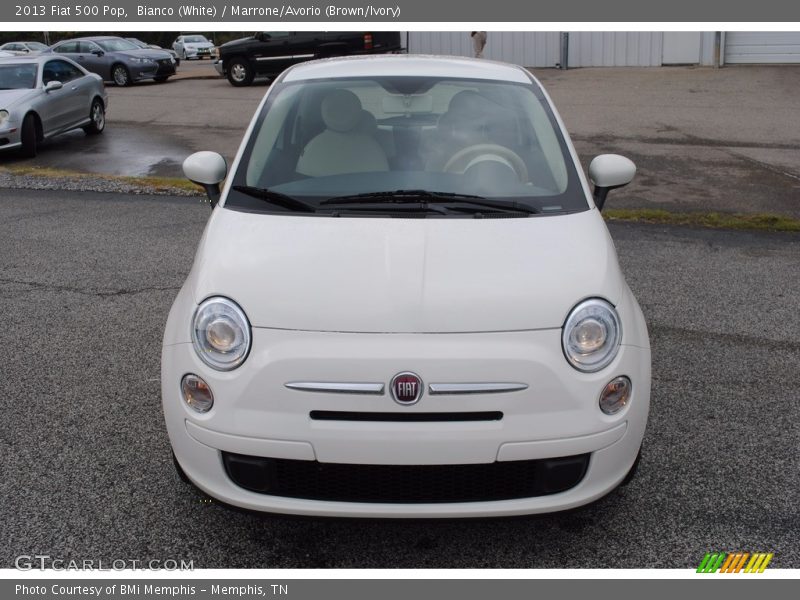 Bianco (White) / Marrone/Avorio (Brown/Ivory) 2013 Fiat 500 Pop