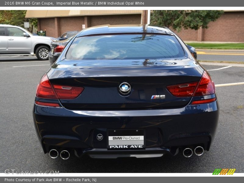 Imperial Blue Metallic / BMW Individual Opal White 2016 BMW M6 Gran Coupe