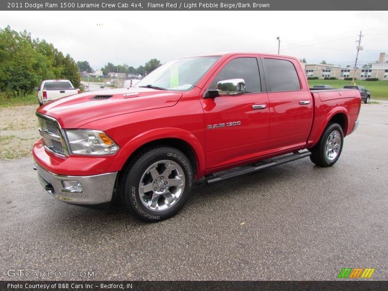 Flame Red / Light Pebble Beige/Bark Brown 2011 Dodge Ram 1500 Laramie Crew Cab 4x4