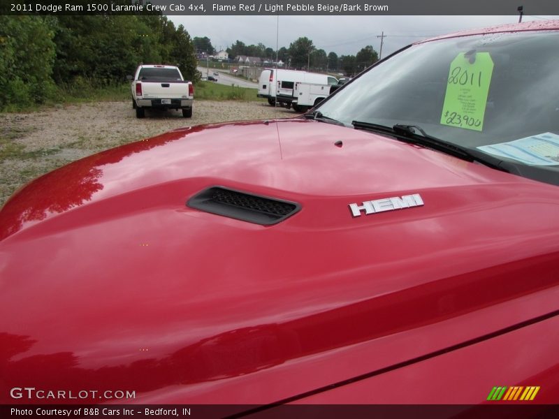 Flame Red / Light Pebble Beige/Bark Brown 2011 Dodge Ram 1500 Laramie Crew Cab 4x4