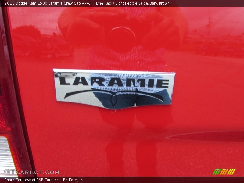 Flame Red / Light Pebble Beige/Bark Brown 2011 Dodge Ram 1500 Laramie Crew Cab 4x4