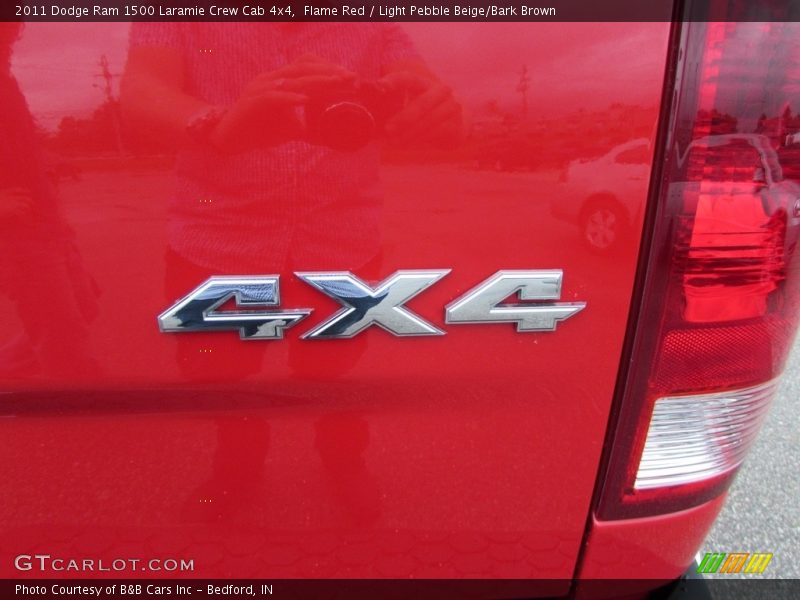 Flame Red / Light Pebble Beige/Bark Brown 2011 Dodge Ram 1500 Laramie Crew Cab 4x4