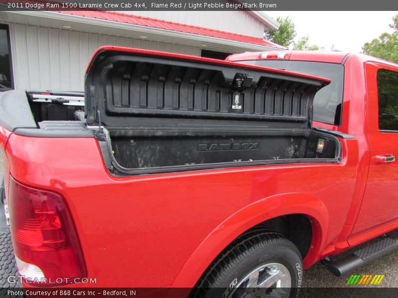 Flame Red / Light Pebble Beige/Bark Brown 2011 Dodge Ram 1500 Laramie Crew Cab 4x4