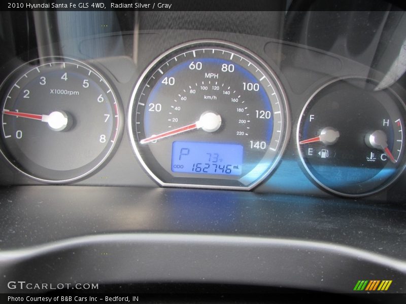 Radiant Silver / Gray 2010 Hyundai Santa Fe GLS 4WD