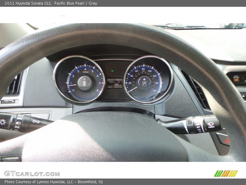 Pacific Blue Pearl / Gray 2011 Hyundai Sonata GLS