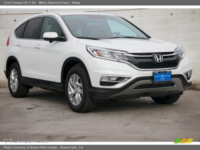 White Diamond Pearl / Beige 2016 Honda CR-V EX