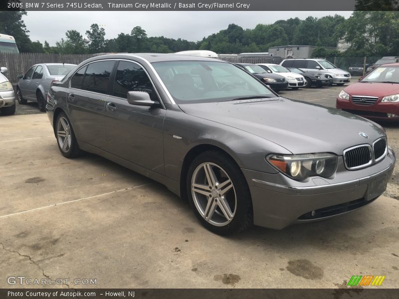 Titanium Grey Metallic / Basalt Grey/Flannel Grey 2005 BMW 7 Series 745Li Sedan