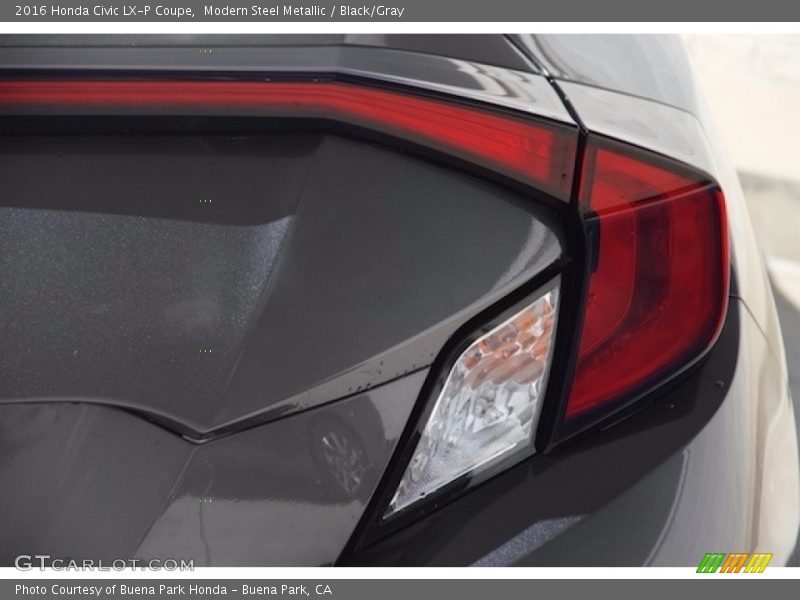 Modern Steel Metallic / Black/Gray 2016 Honda Civic LX-P Coupe