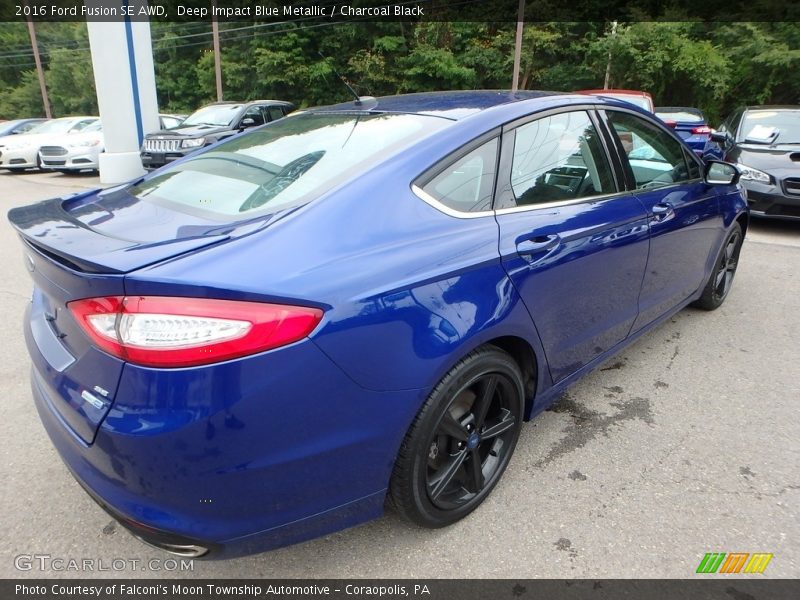 Deep Impact Blue Metallic / Charcoal Black 2016 Ford Fusion SE AWD