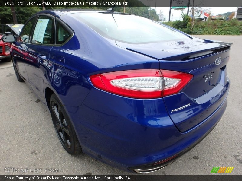 Deep Impact Blue Metallic / Charcoal Black 2016 Ford Fusion SE AWD