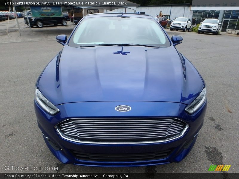 Deep Impact Blue Metallic / Charcoal Black 2016 Ford Fusion SE AWD