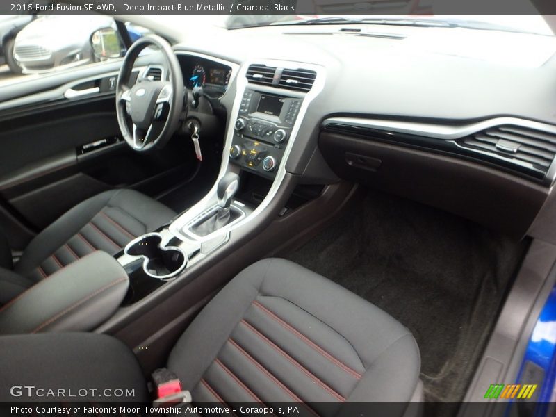 Deep Impact Blue Metallic / Charcoal Black 2016 Ford Fusion SE AWD