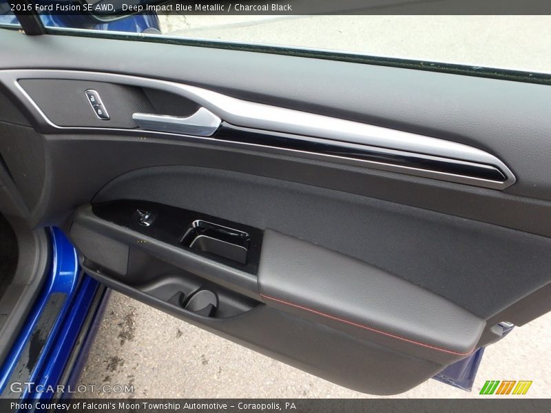 Deep Impact Blue Metallic / Charcoal Black 2016 Ford Fusion SE AWD