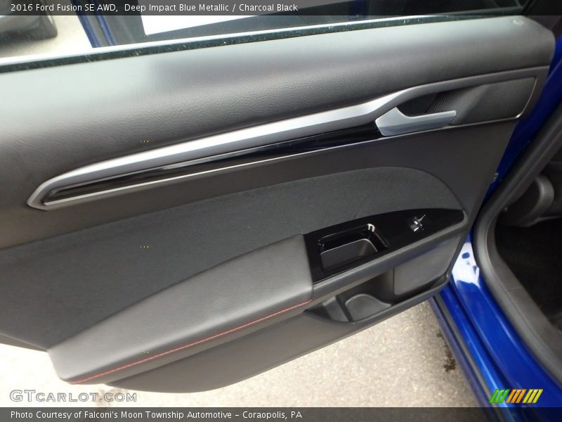Deep Impact Blue Metallic / Charcoal Black 2016 Ford Fusion SE AWD