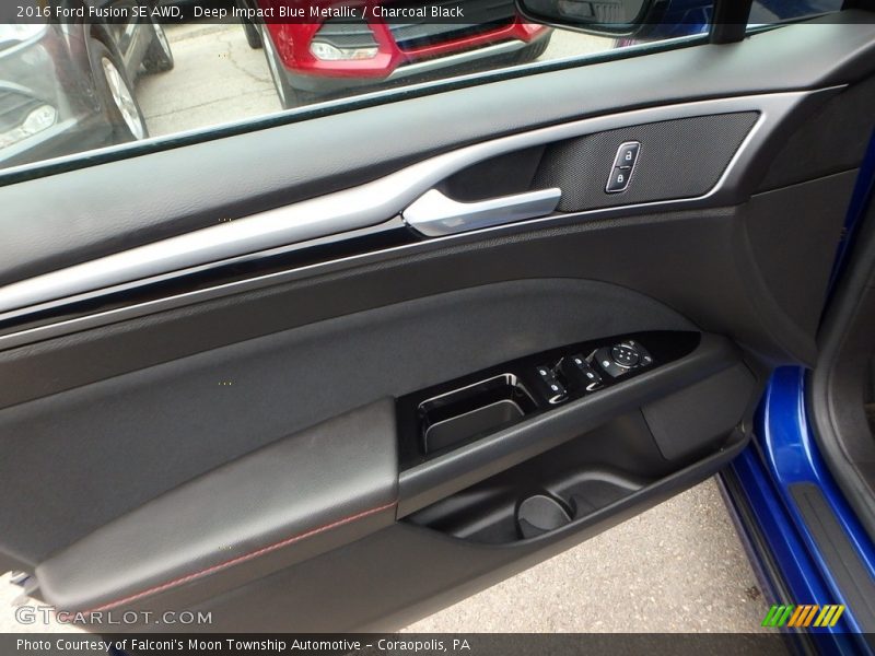 Deep Impact Blue Metallic / Charcoal Black 2016 Ford Fusion SE AWD