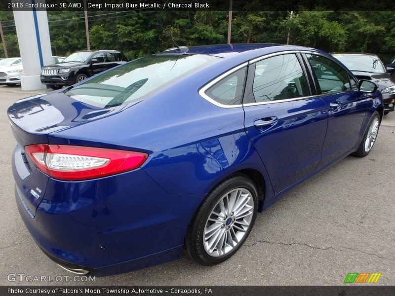Deep Impact Blue Metallic / Charcoal Black 2016 Ford Fusion SE AWD