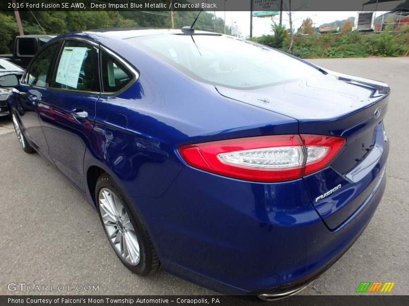 Deep Impact Blue Metallic / Charcoal Black 2016 Ford Fusion SE AWD