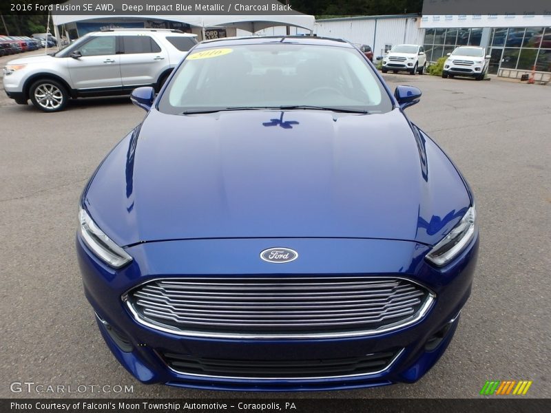 Deep Impact Blue Metallic / Charcoal Black 2016 Ford Fusion SE AWD