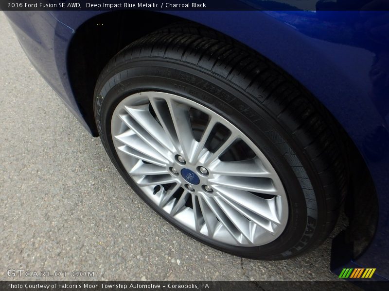 Deep Impact Blue Metallic / Charcoal Black 2016 Ford Fusion SE AWD