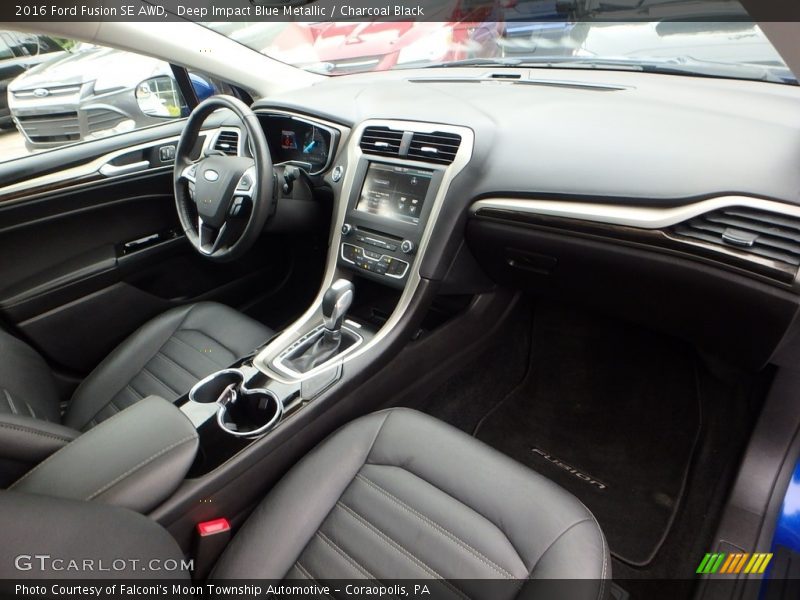 Deep Impact Blue Metallic / Charcoal Black 2016 Ford Fusion SE AWD