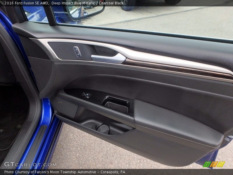 Deep Impact Blue Metallic / Charcoal Black 2016 Ford Fusion SE AWD