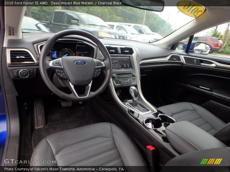 Deep Impact Blue Metallic / Charcoal Black 2016 Ford Fusion SE AWD