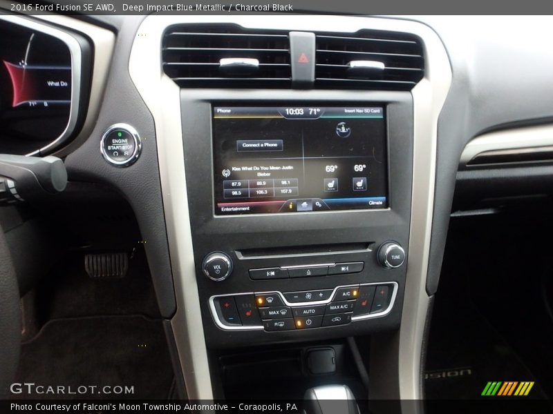 Deep Impact Blue Metallic / Charcoal Black 2016 Ford Fusion SE AWD