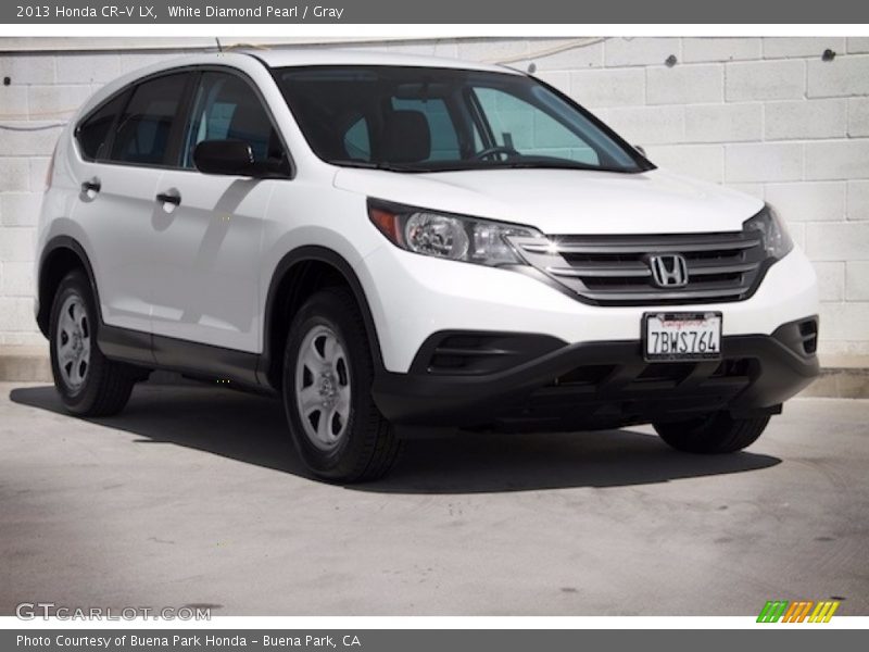 White Diamond Pearl / Gray 2013 Honda CR-V LX