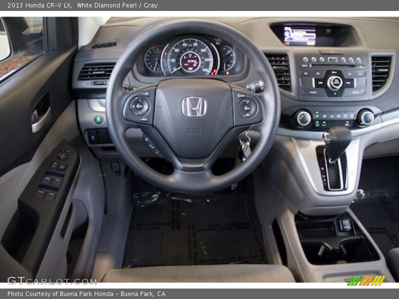 White Diamond Pearl / Gray 2013 Honda CR-V LX