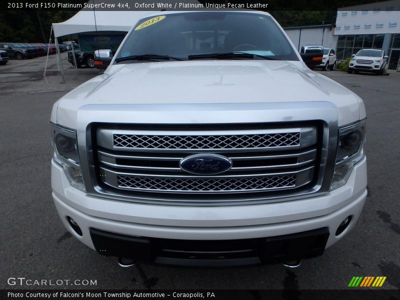 Oxford White / Platinum Unique Pecan Leather 2013 Ford F150 Platinum SuperCrew 4x4