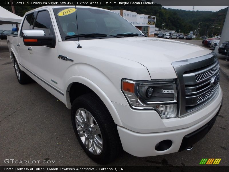 Oxford White / Platinum Unique Pecan Leather 2013 Ford F150 Platinum SuperCrew 4x4
