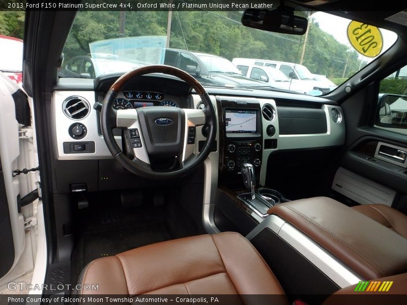 Oxford White / Platinum Unique Pecan Leather 2013 Ford F150 Platinum SuperCrew 4x4