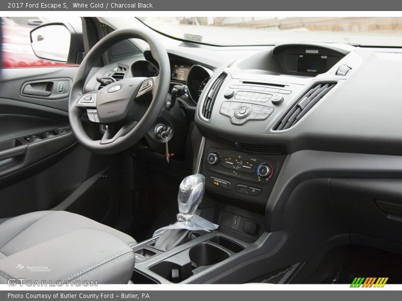 White Gold / Charcoal Black 2017 Ford Escape S