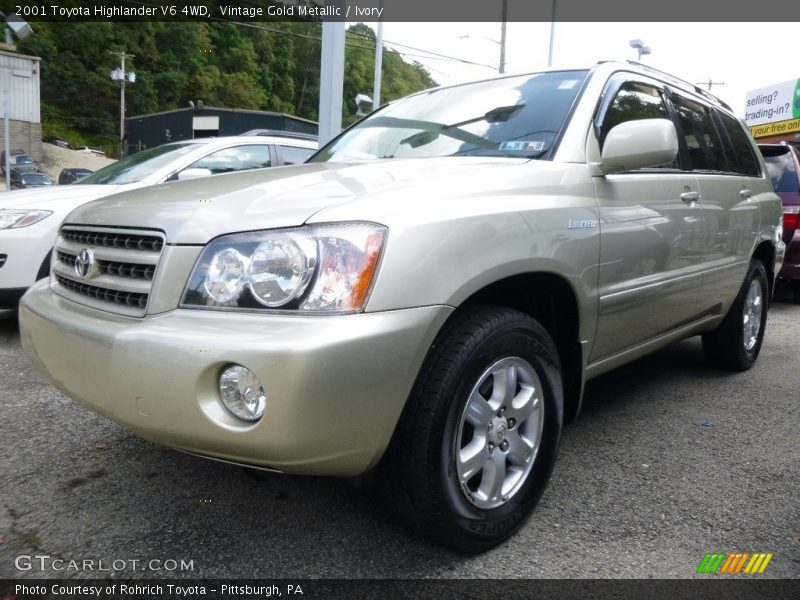 Vintage Gold Metallic / Ivory 2001 Toyota Highlander V6 4WD