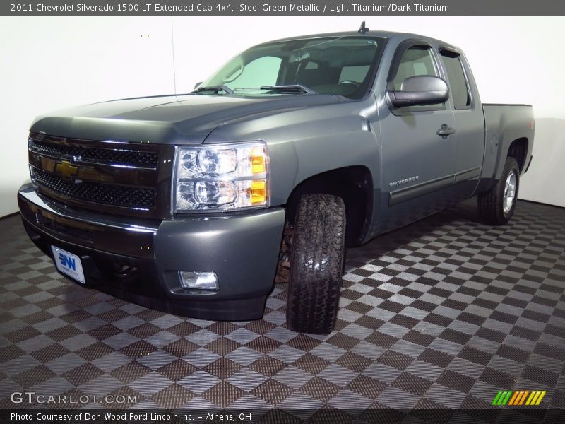 Steel Green Metallic / Light Titanium/Dark Titanium 2011 Chevrolet Silverado 1500 LT Extended Cab 4x4