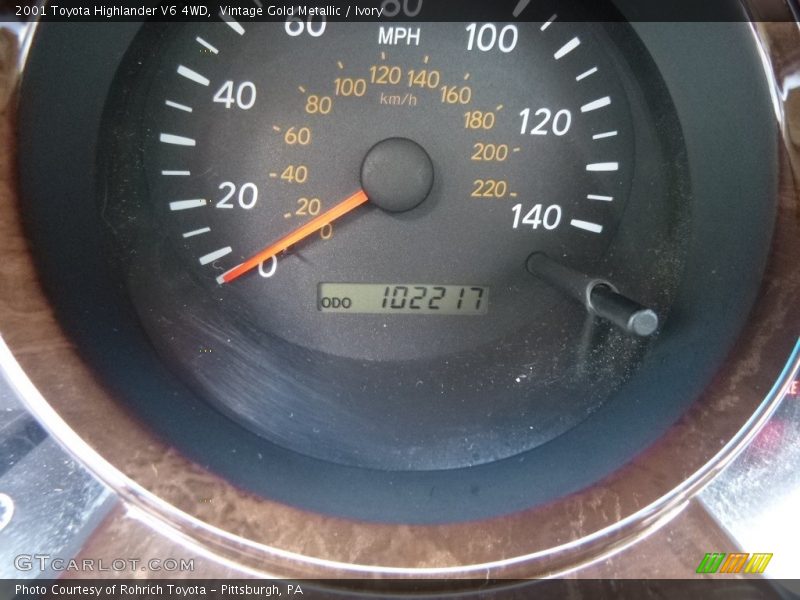 Vintage Gold Metallic / Ivory 2001 Toyota Highlander V6 4WD