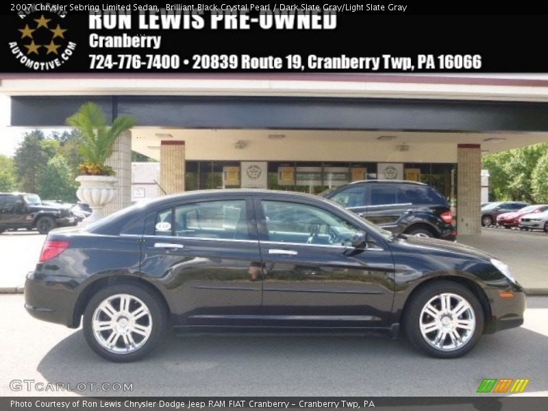 Brilliant Black Crystal Pearl / Dark Slate Gray/Light Slate Gray 2007 Chrysler Sebring Limited Sedan