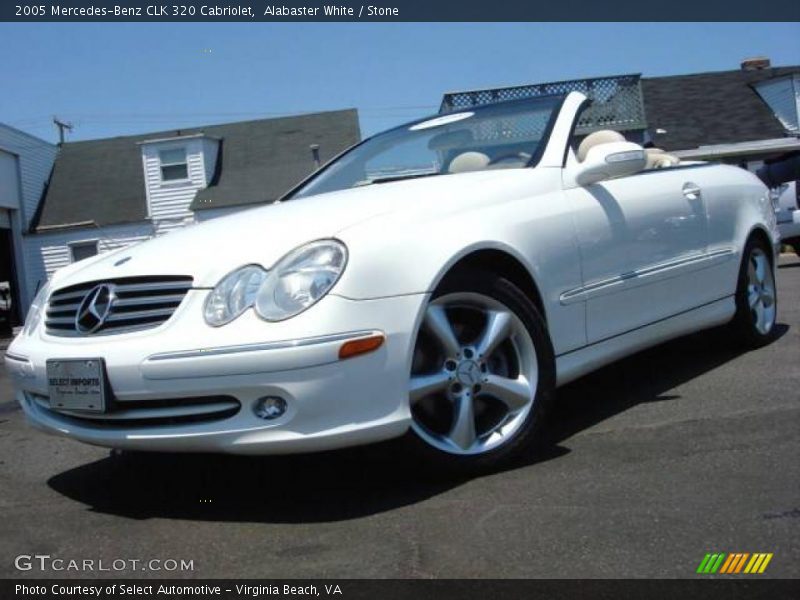 Alabaster White / Stone 2005 Mercedes-Benz CLK 320 Cabriolet