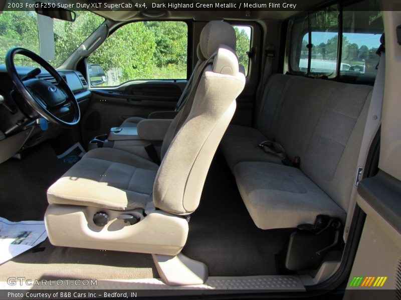 Dark Highland Green Metallic / Medium Flint Grey 2003 Ford F250 Super Duty XLT SuperCab 4x4