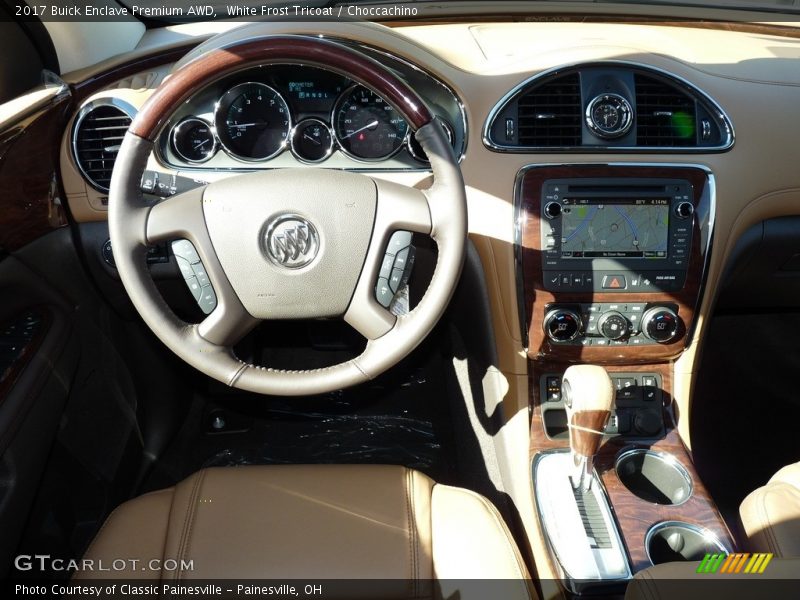 White Frost Tricoat / Choccachino 2017 Buick Enclave Premium AWD