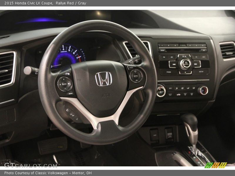 Rallye Red / Gray 2015 Honda Civic LX Coupe