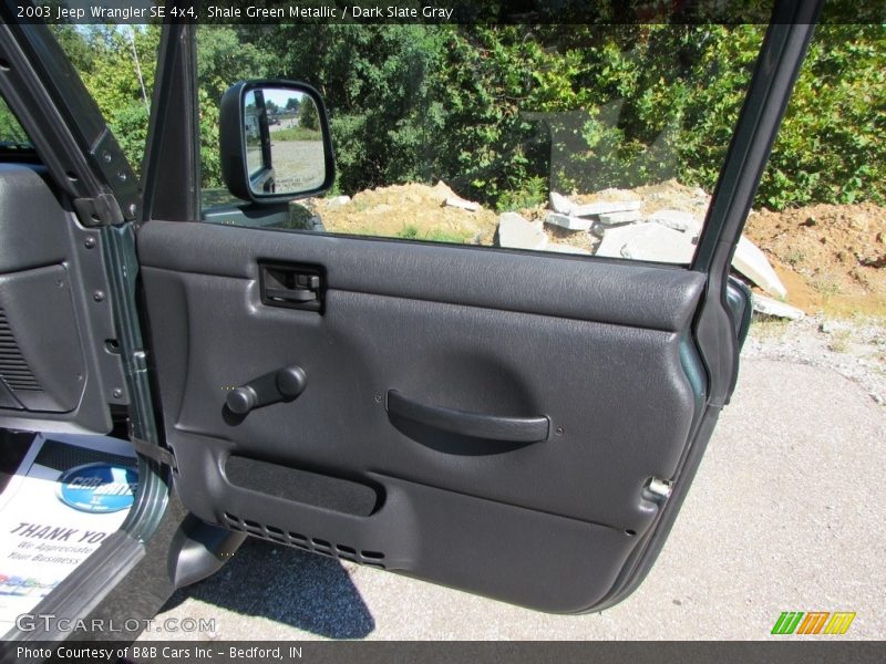 Shale Green Metallic / Dark Slate Gray 2003 Jeep Wrangler SE 4x4
