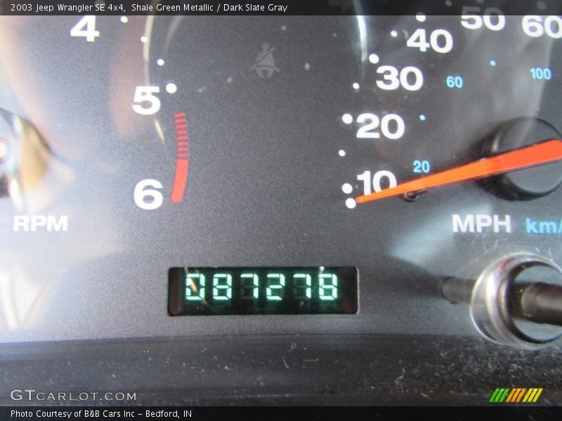 Shale Green Metallic / Dark Slate Gray 2003 Jeep Wrangler SE 4x4