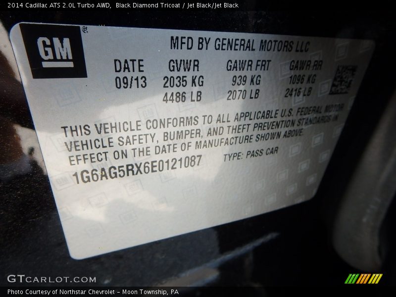 Black Diamond Tricoat / Jet Black/Jet Black 2014 Cadillac ATS 2.0L Turbo AWD
