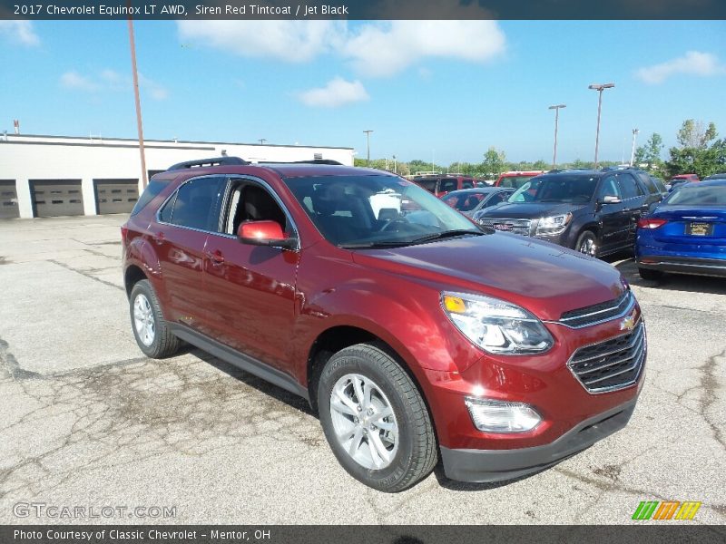 Siren Red Tintcoat / Jet Black 2017 Chevrolet Equinox LT AWD