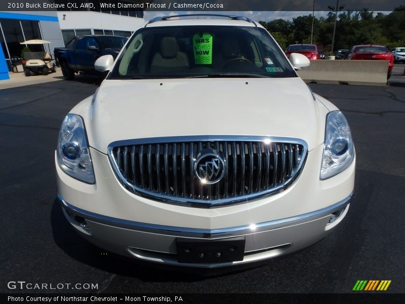 White Diamond Tricoat / Cashmere/Cocoa 2010 Buick Enclave CXL AWD