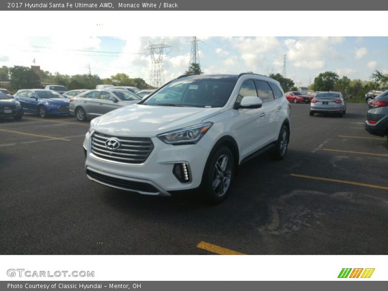 Monaco White / Black 2017 Hyundai Santa Fe Ultimate AWD