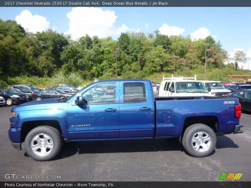 Deep Ocean Blue Metallic / Jet Black 2017 Chevrolet Silverado 1500 LT Double Cab 4x4